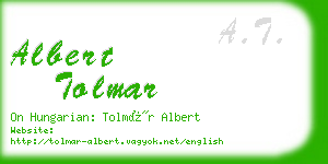 albert tolmar business card